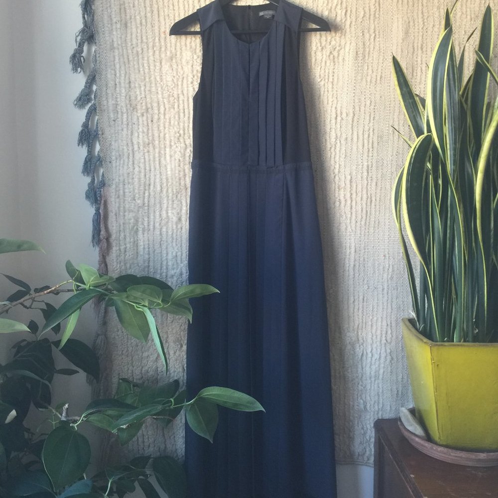 Color-blocked Two-toned Pleated Gown